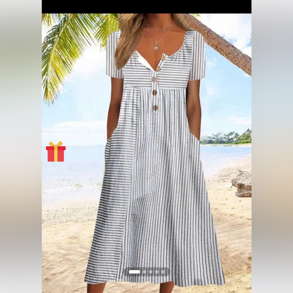 Dress Fashion A-line dress. Size S. Striped and comfortable